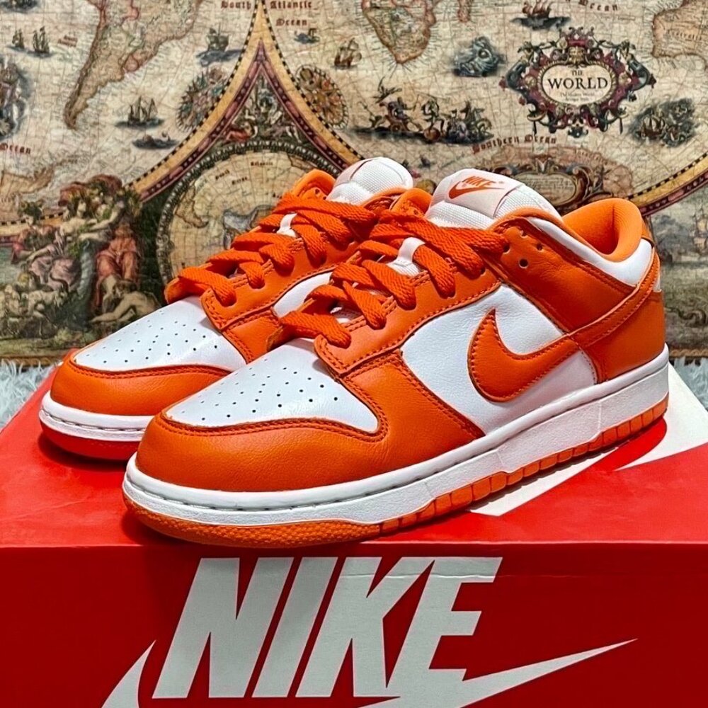 Nike Dunk Low Retro SP Syracuse Sneakers Orange White Men's Size 8.5